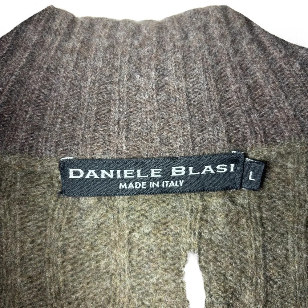 Daniele Blasi Wool blend 1/4 zip Men’s Sweater Brown Size L Preppy Collegiate